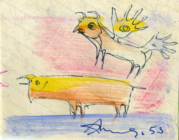 Animal - Bull - Dated - Signed